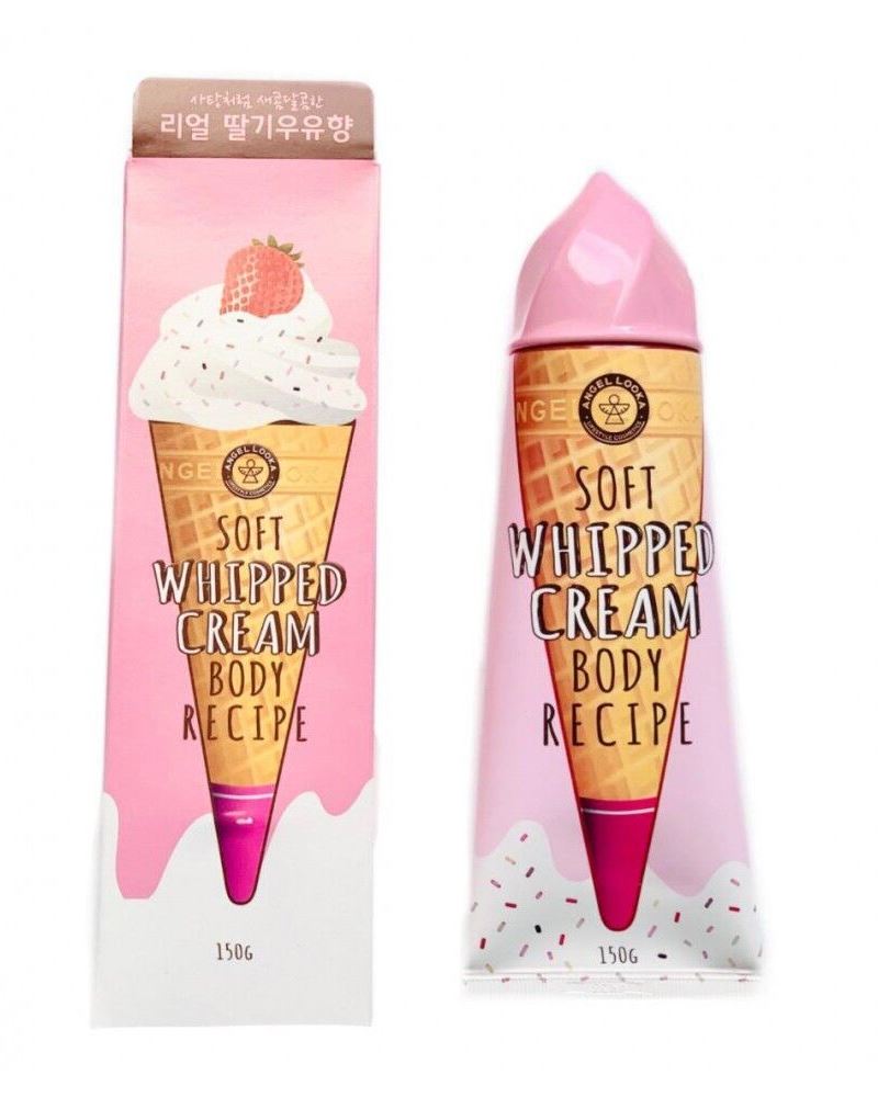 Angel Looka Soft Whipped Cream Body Recipe Strawberry Milk, 150 гр